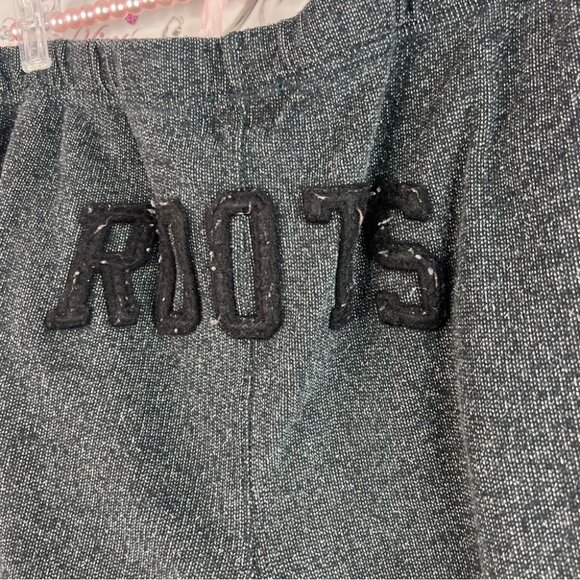 Roots joggers roots on bum logo black Charcoal Gray Sweatpants cozy warm - Picture 7 of 12